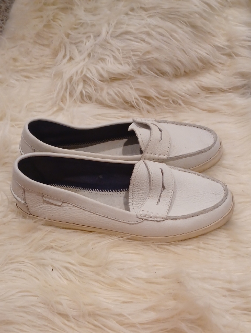 COLE HAAN Classic White Women's Penny Loafers